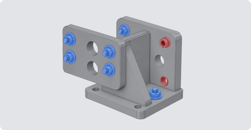 Bracket with screws auto-assembled