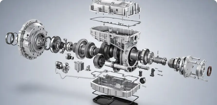 Exploded view of a multi-gear assembly